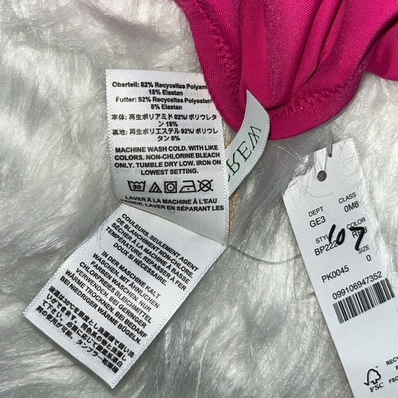 🆕 J Crew Pink Ruched Ruffle One Piece Swimsuit Size 0 - Picture 9 of 9